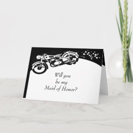 Convite Black White Motorcycle Custom Maid of Honor Invite