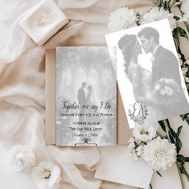 Convite Black & White Photo Wedding Invitation | Elegant 