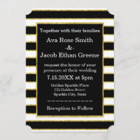 Black+White Stripe Elegante e Casamento Sparkle Do