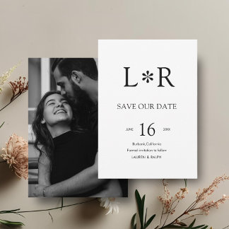 Convite Black & White | Stylish Modern Save the Date