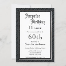 Black & White Surprise 60th Birthday Janto