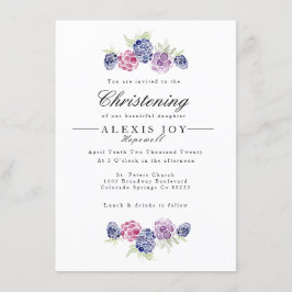 Convite Blackberry | Watercolor Wreath Christening
