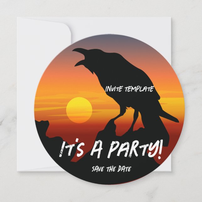 Convite Blackbird Party Sunset Raven (Frente)