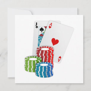 Convite Blackjack com Chips Poker