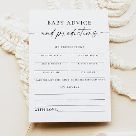 Convite BLAIR Modern Boho Baby Advice and Predictions Card