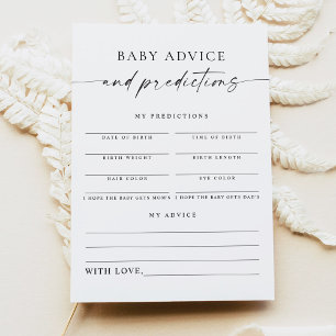 Convite BLAIR Modern Boho Baby Advice and Predictions Card