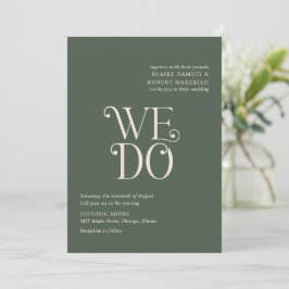 Convite Blaire Moss Green Modern Wedding