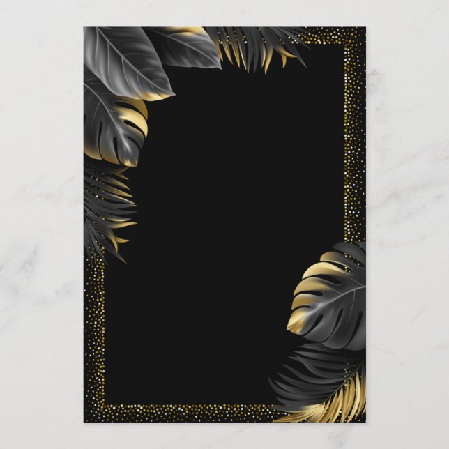 Convite Blank gold Birthday Invitation  (Frente)