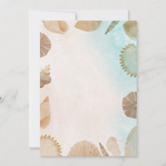 Convite Blank Seaside Summer Blue Elegant Pretty Wedding 