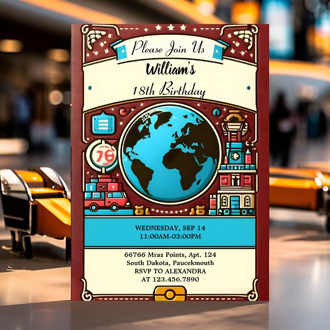 Convite Blend Viagem Cabin Beach Destination 32nd Birthday (Criador carregado)