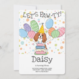 Convite Blenheim Cavalier King Charles Spaniel Birthday