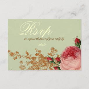 Convite Blenheim Rose- Elegante Verde Salvia RSVP