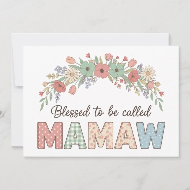Convite Blessed to be called Mamaw (Frente)