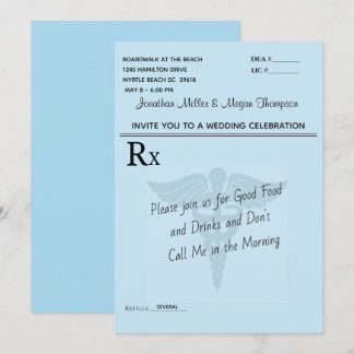 Convite Bloco de Prescrição Médica Celebração de Casamento