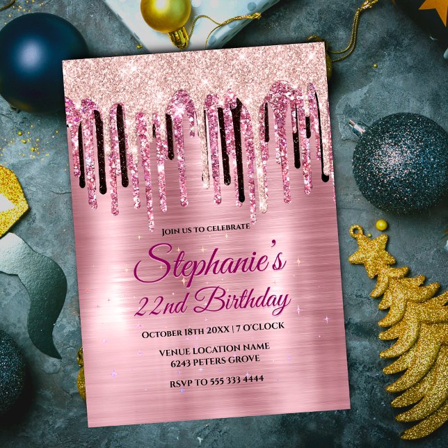 Convite Bloco de rosa com pincel pingue-gota, micrograma (Criador carregado)