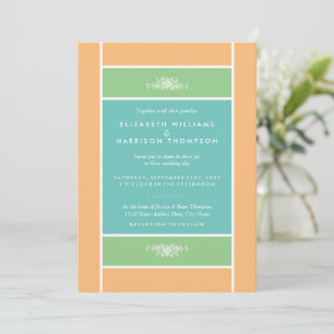 Convite Bloco Pastel Moderno - Cores Tropicais - Casamento