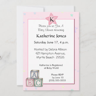 Convite Blocos de Bebê de Estrela Monográfica