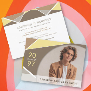 Convite Blocos de Cor Geo Artísticos Festa de Formatura Fo