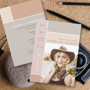 Convite Blocos de Cor Mondrian Mod Foto Festa de Formatura