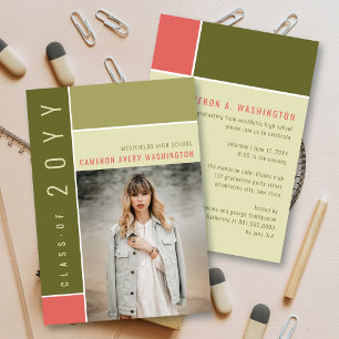 Convite Blocos de Cor Mondrian Mod Foto Festa de Formatura