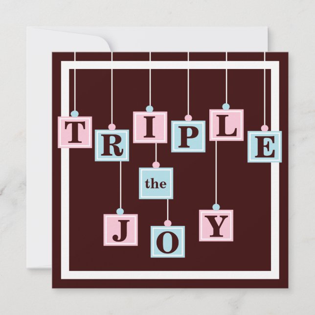 Convite Blocos do bebê das objectivas triplas no chá de (Frente)