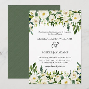 Convite Blogue Branco Casamento com a Rússia de Flores B