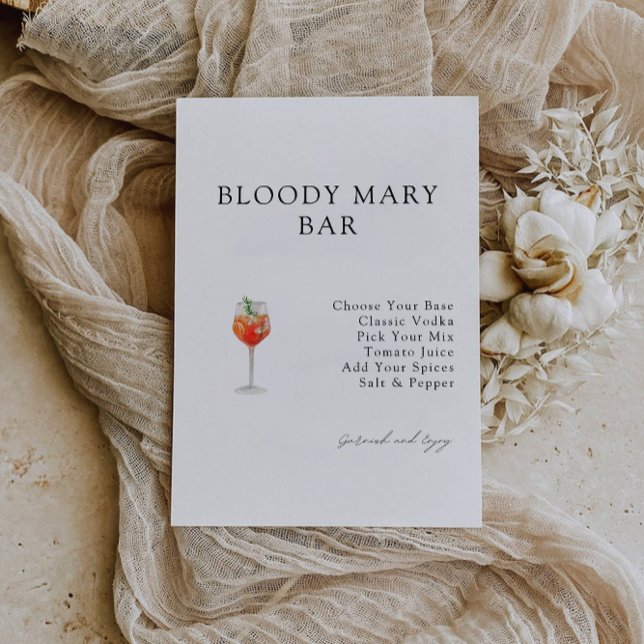 Convite Bloody Mary Bar Chá de panela (Bloody Mary Bar Bridal Shower Invitation)