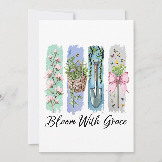 Convite Bloom com a Arte Floral Grace Garden (Frente)