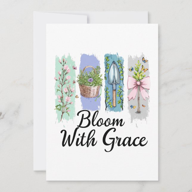 Convite Bloom com a Arte Floral Grace Garden (Frente)