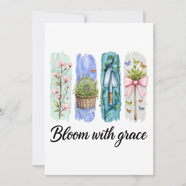 Convite Bloom com a Arte Floral Grace Garden (Frente)