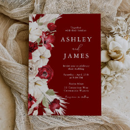 Convite Bloom Romântico: Casamento Moderno Floral Branco e