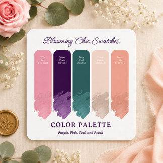 Convite Blooming Chic • Paleta de Cores de Casamento Flora