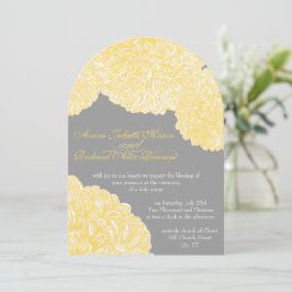Convite Blooming Dahlia Yellow Iris Wedding