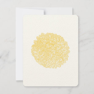 Convite Blooming Dahlia Yellow Iris Wedding
