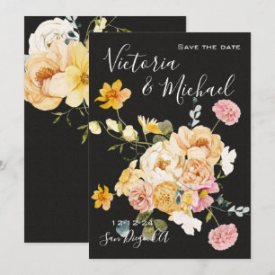 Convite Blooming Garden Floral Dark & Moody Salve a data