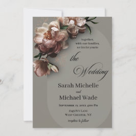 Convite Blooming Peonies Wedding Invitation