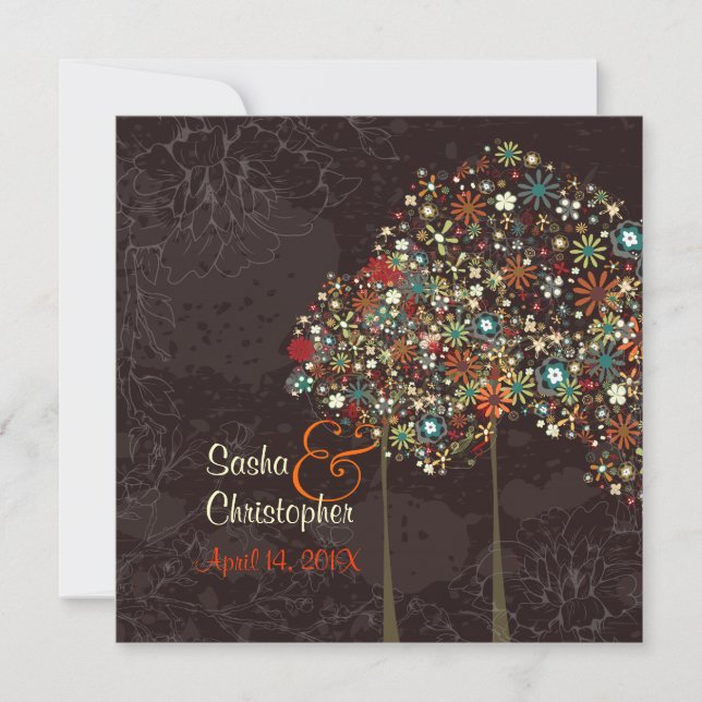 Convite Blooms de outono do PixDezines (Frente)