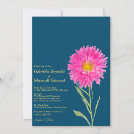 Convite Blooms Nature Aster Floral Weding