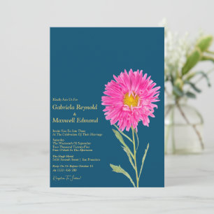 Convite Blooms Nature Aster Floral Weding