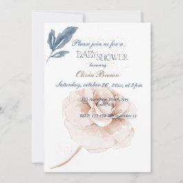 Convite Blooms Whimsical: Elegante Chá de fraldas de Aquar