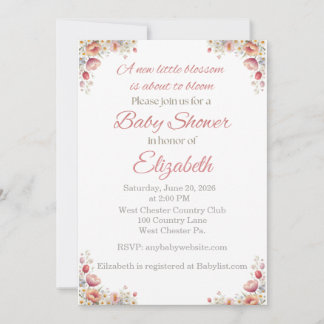Convite Blossom Baby Shower Invitation