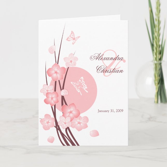 Convite Blossom Flowers Butterflies Wedding Invitation (Frente)