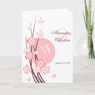 Convite Blossom Flowers Butterflies Wedding Invitation