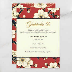Convite Blossom Nouveau Floral Personalizado Elegante