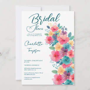 Convite Blossomas Coloridos Bridal Bash
