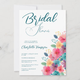 Convite Blossomas Coloridos Bridal Bash