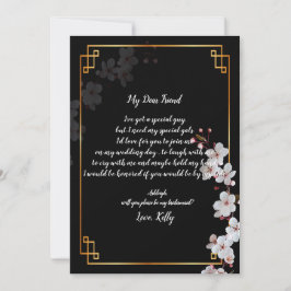 Convite Blossomas de Cereja Brancas e ouro serão minha dam