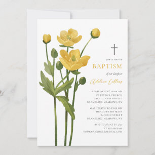 Convite Blossomas de Flor Amarelo Suave - Escuridão Legant