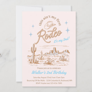 Convite Blue Ain't My First Rodeo Birthday Invite