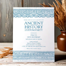Convite Blue Ancient history custom party